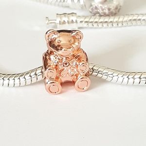 Rose Gold Teddy Bear Charm | Fits Pandora